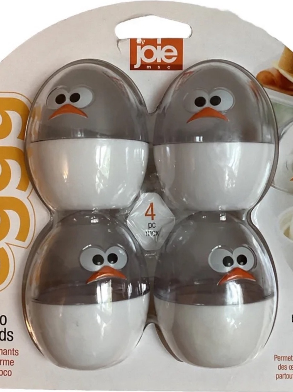 Joie White and Gray Penguin Egg Holders - 4 Pack